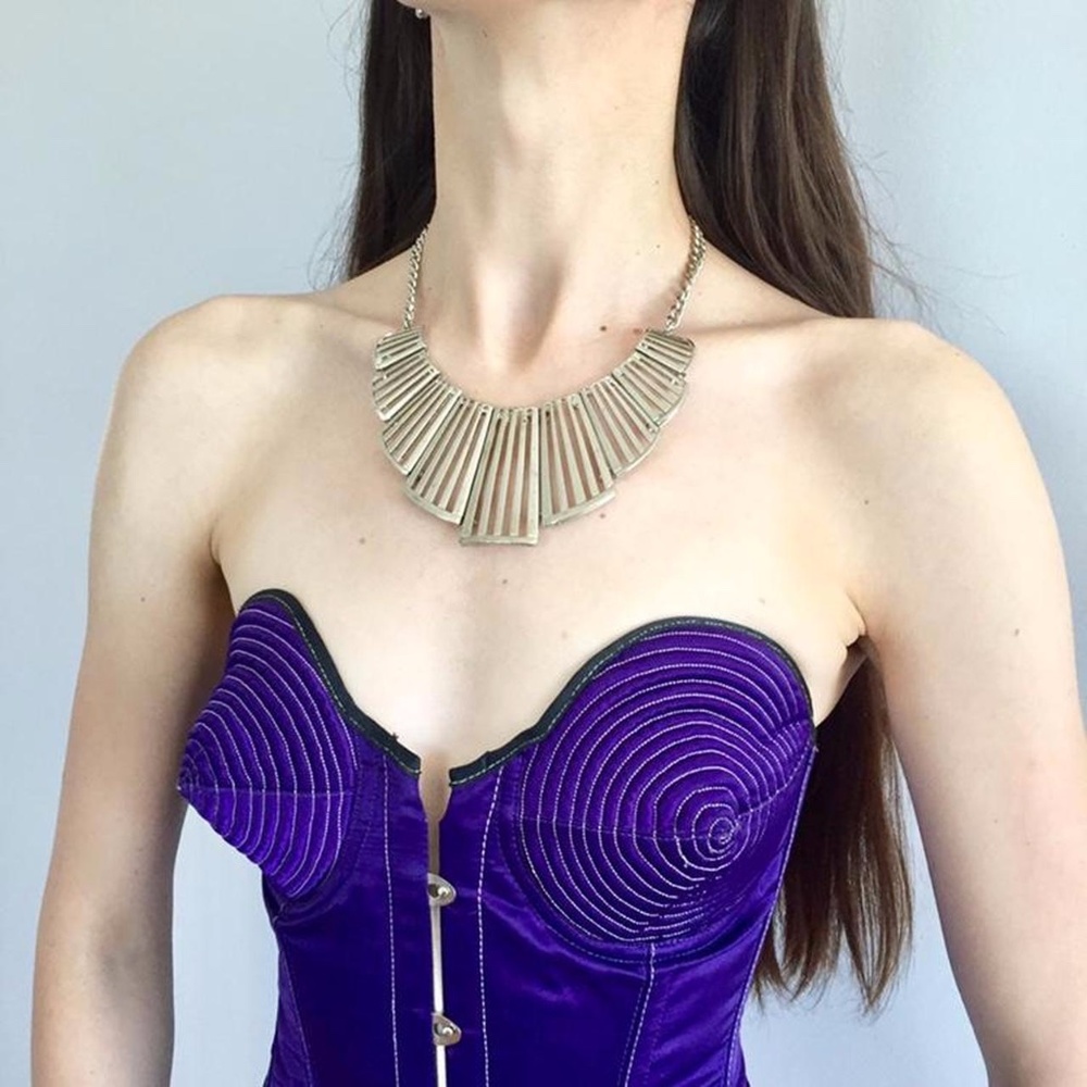 Striking Art Deco Design Costume Jewellery Waterfall Evening Necklace